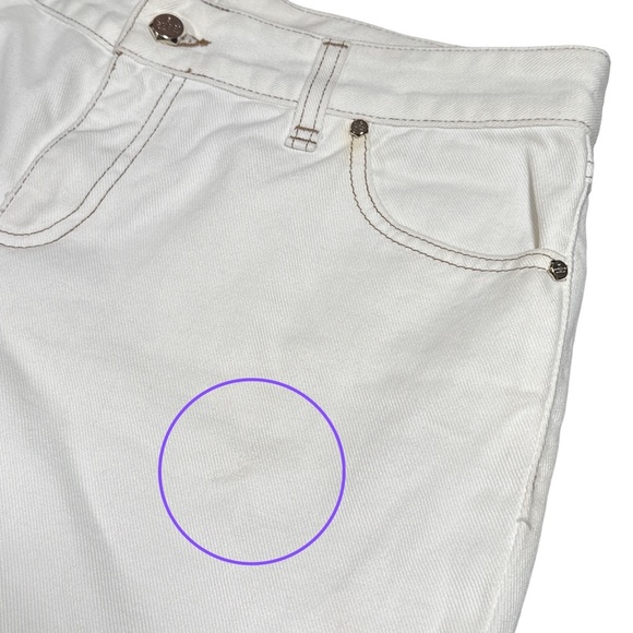 Vintage Y2K Gucci  Straight Leg Gold Accent White Jeans Womens 30" READ DESC - Picture 9 of 16
